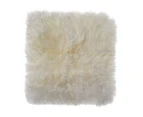 100% Genuine Sheepskin Lambskin Chair Pad Seat Pad Cover 40cm White Long Wool