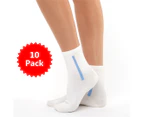 10 PACK - Chusette Kid's Mercerized Cotton Socks for Fun and Joy - White