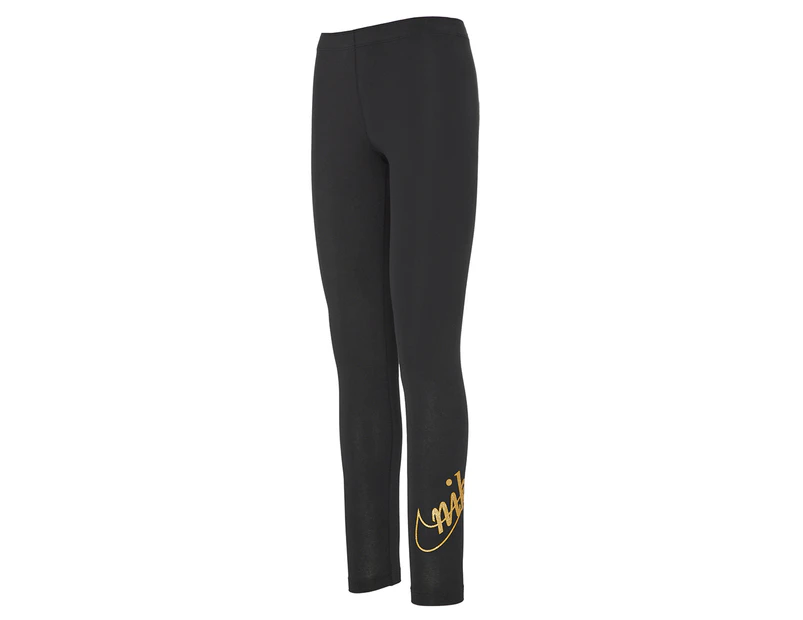 Nike Sportswear Women's Glitter Tights / Leggings - Black/Gold