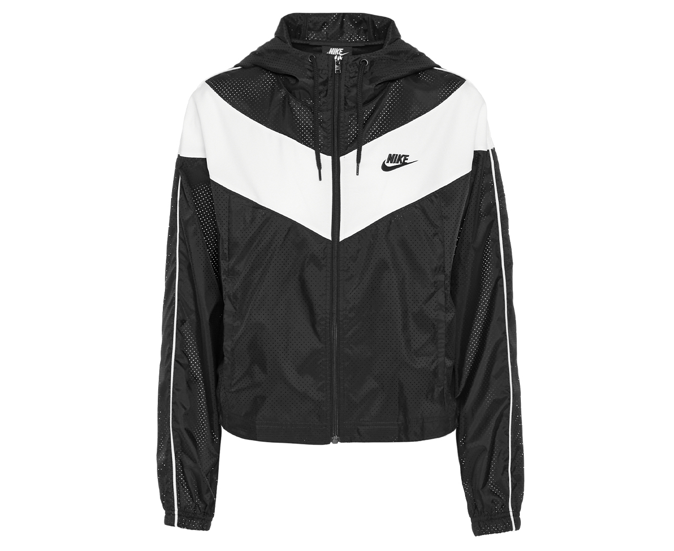 Nike Sportswear Women's Heritage Windbreaker Jacket - Black/White ...