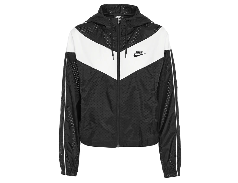 Nike Sportswear Women's Heritage Windbreaker Jacket - Black/White
