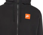Nike Sportswear Men's Just Do It Fleece Full Zip Hoodie - Black/White