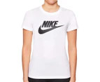 Nike Sportswear Women's Essential Icon Futura Tee / T-Shirt / Tshirt - White/Black