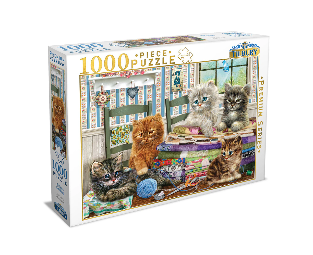 1000pc Tilbury Kids/Family/Teen Kittens Knitting 69x50cm Jigsaw Puzzle Toys 8y+