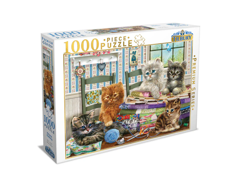 Tilbury Kittens Knitting 1000-Piece Jigsaw Puzzle