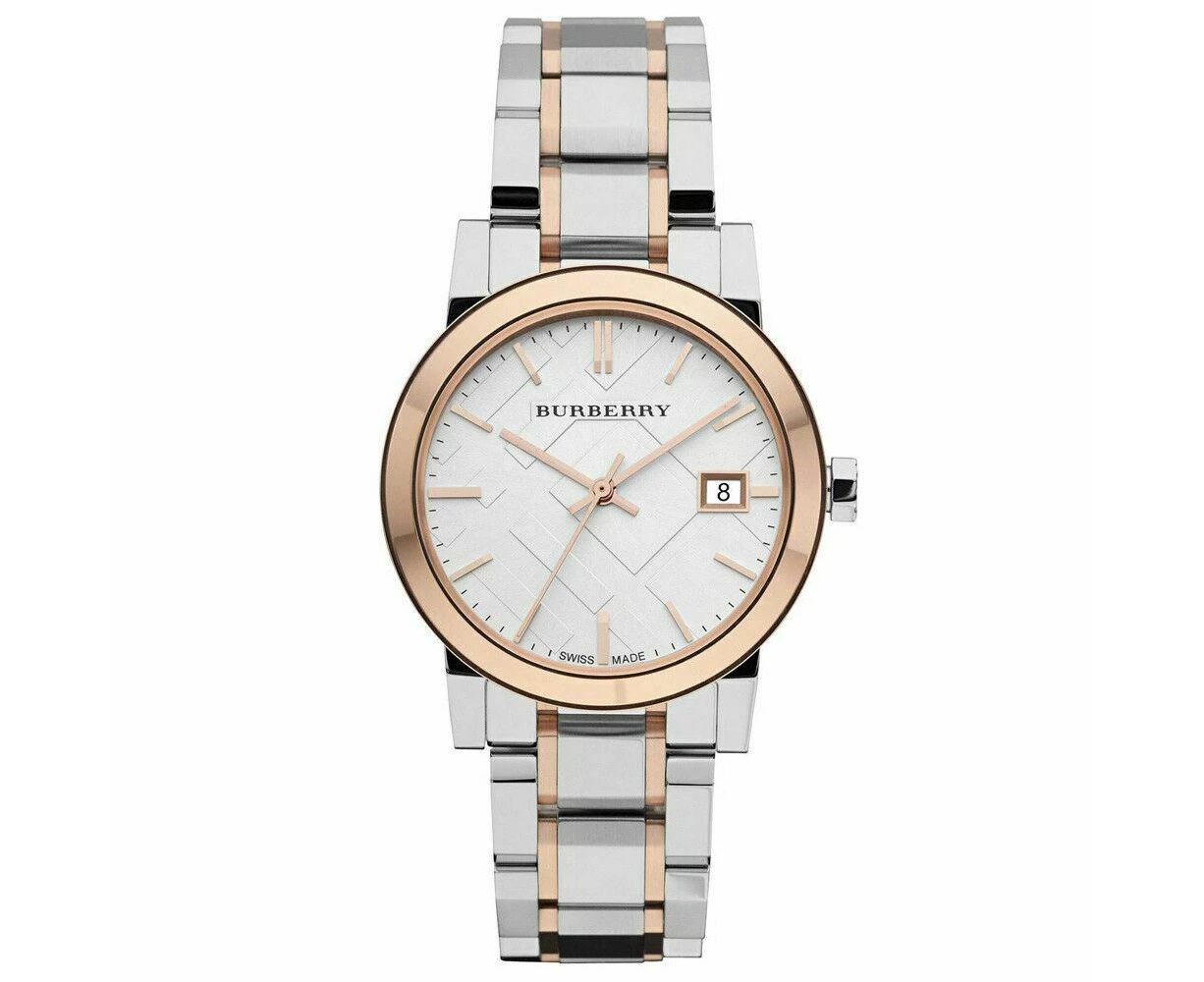 Burberry BU9105 The City Unisex Watch Silver / Rose Gold