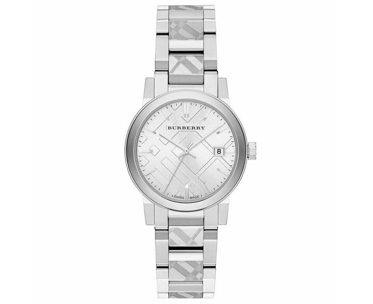 Burberry BU9144 Silver Check Stamped Dial Women's Watch