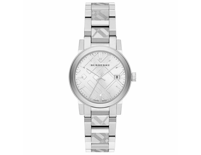 Burberry BU9144 Silver Check Stamped Dial Women's Watch