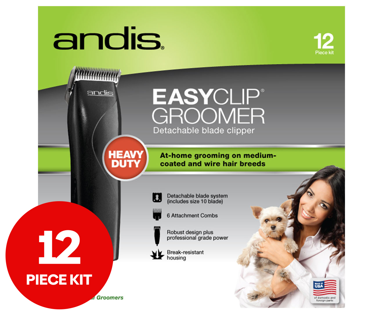 Andis Easy Clip Groom Detachable Blade Pet Clipper Kit Catch.co.nz