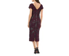 Js Collections Women's Dresses Midi Dress - Color: Raisin/Black