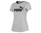 Puma Women's Essentials Logo Tee / T-Shirt / Tshirt - Light Gray Heather