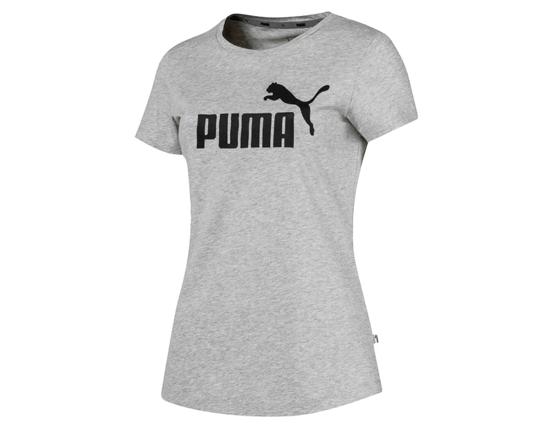 Puma Women's Essentials Logo Tee / T-Shirt / Tshirt - Light Gray Heather