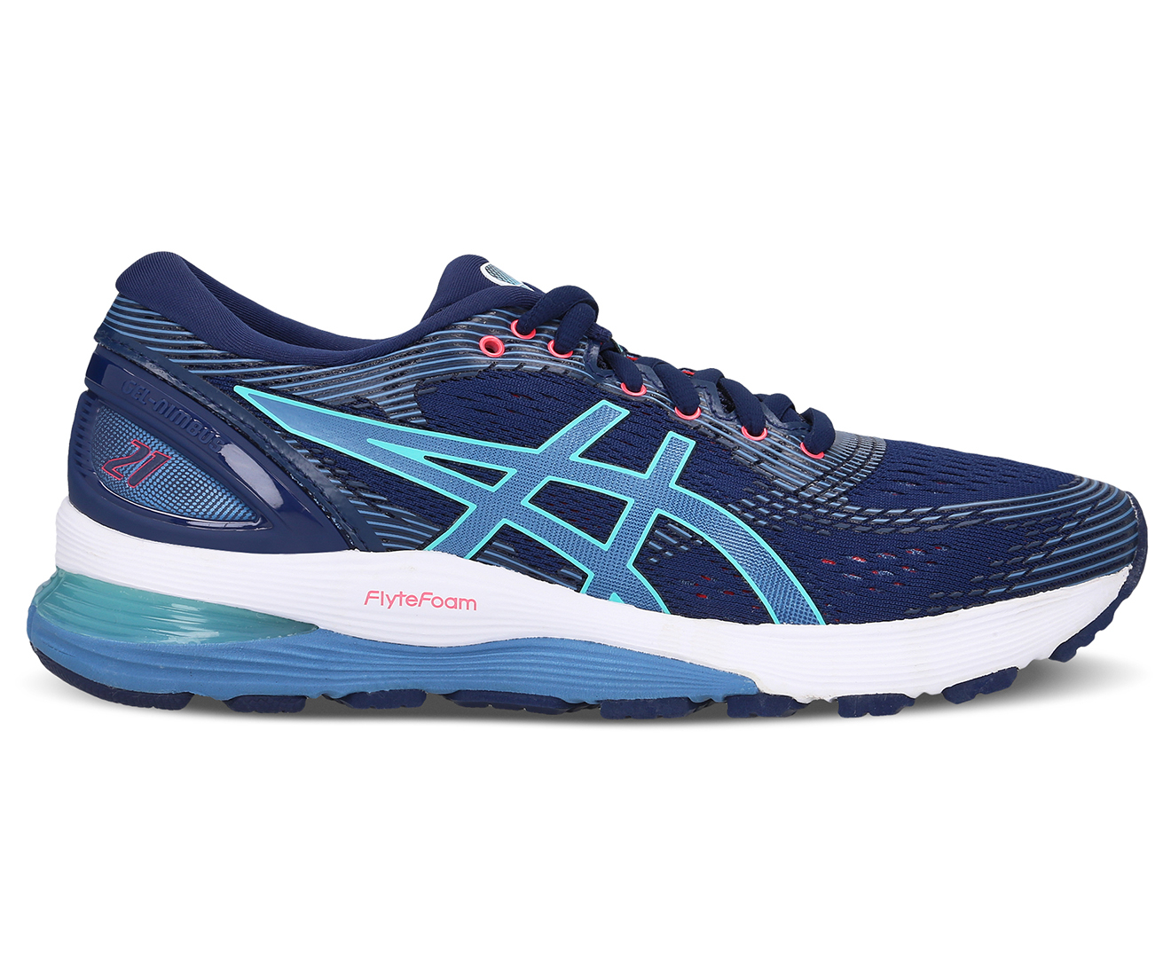 ASICS Women's GEL-Nimbus 21 Running Shoes - Blue Expanse/Grey Floss ...