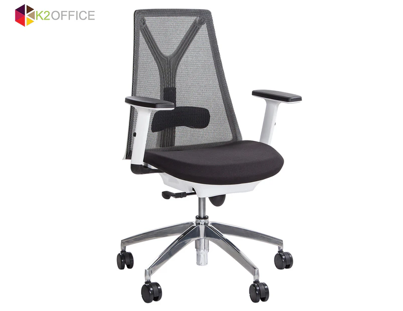 K2 Anchor Mesh Chair w/ Armrests - White/Black