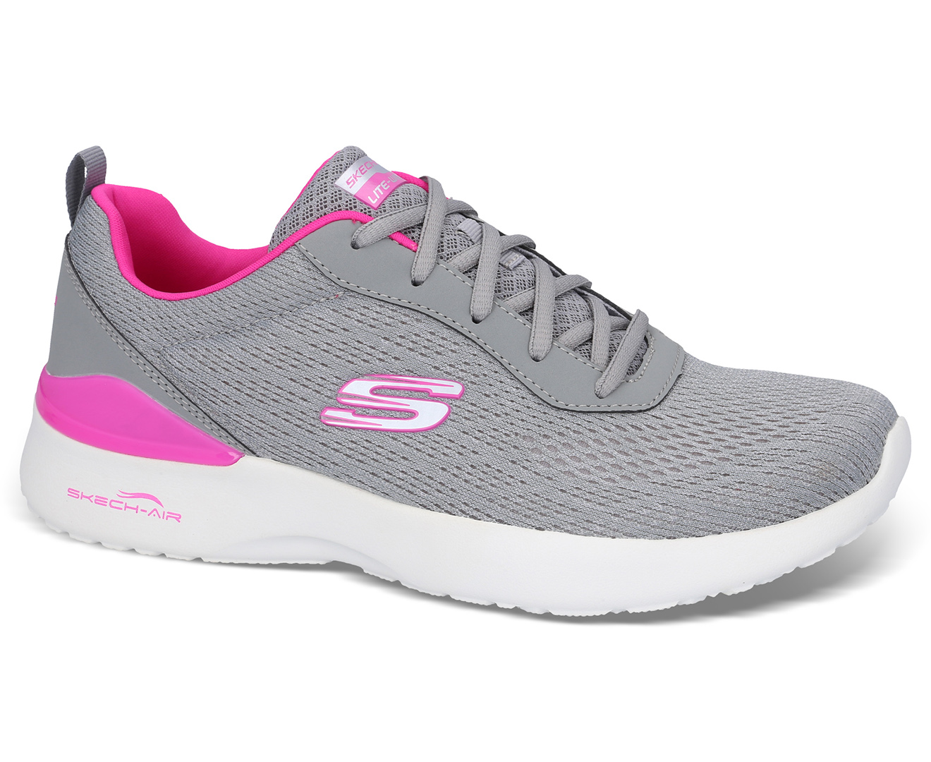 Skechers Women's Skech-Air Dynamight Top Prize Sneakers - Grey/Hot Pink ...