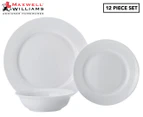 Maxwell & Williams 12-Piece Cashmere Cosmos Rim Dinner Set - White