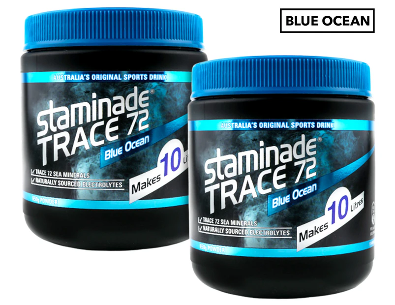 2 x Staminade Trace 72 Sports Drink Powder Ocean Blue 650g
