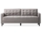 Zinus Benton Mid Century Fabric 3 Seater Sofa Couch Lounge Living Room Furniture - Stone Grey Weave