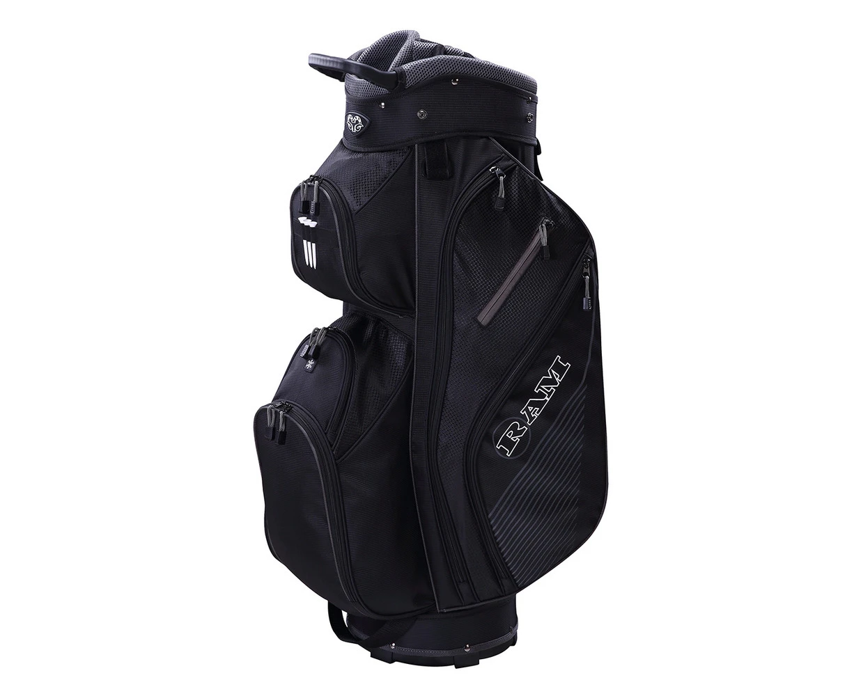 Ram Golf Lightweight Cart Bag with 14 Way Dividers Top - Black