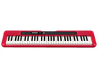 Casio Casiotone CT-S200 61 Key Full Size Keyboard with Adapter - Red