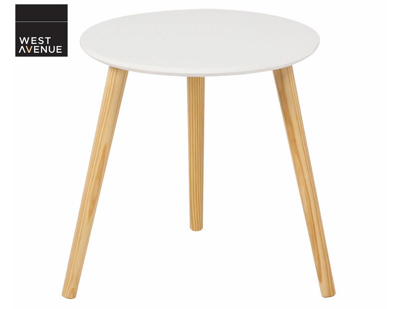 West Avenue Round Side Table - White