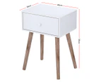 West Avenue 1-Drawer Bedside Table - White