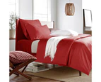 1200TC Ultra Soft Microfiber Quilt Doona Cover Set Red Queen Size