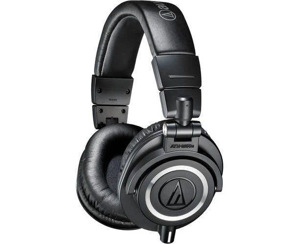 Audio-Technica M Series ATH-M50X Over-Ear Professional Monitor Headphones - Black Closed Back - 3 Detachable Cables - Collapsible Design [ATHM50X]