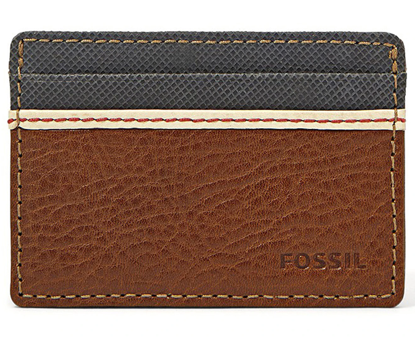 Fossil Elgin ID Card Case Front Pocket Wallet - Brown