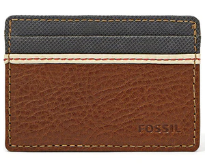 Fossil Men's Elgin Traveler Leather Brown Wallet