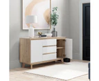 Sideboard Buffet Wooden Unit (140cm, Oak Wood Colour)