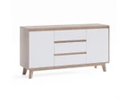 Sideboard Buffet Wooden Unit (140cm, Oak Wood Colour)