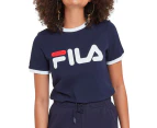 Fila Women's Ringer Crewneck Tee / T-Shirt / Tshirt - New Navy