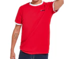 Fila Men's Ringer Crewneck Tee / T-Shirt / Tshirt - Red