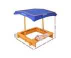 Kids Sandpit Wooden Outdoor Play Sand Pit Water Toys Box Canopy Children Keezi 2