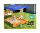 Kids Sandpit Wooden Outdoor Play Sand Pit Water Toys Box Canopy Children Keezi 3