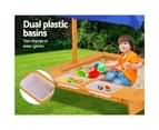 Kids Sandpit Wooden Outdoor Play Sand Pit Water Toys Box Canopy Children Keezi 7