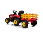12V Electric Kids Ride On Tractor and Trailer Farm Toy Tractor Set