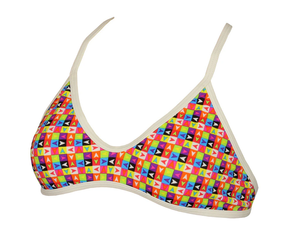 Diana Womens Twin Bra Swim Bikini Top - Multicoloured / White - Multicoloured