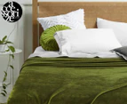 Accessorize Super Soft Queen/King Bed Blanket - Moss Green