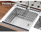 Dish Rack Drying Drainer Over Sink Stainless Steel Rack Roll Up Foldable Kitchen