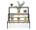 Vintage 3-Tier Plant Stand Metal Flower Pots Display Shelf for Garden Patio Yard
