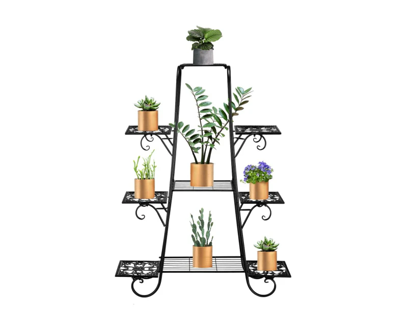 9-Tier Plant Stand Metal Flower Pot Holder Display Shelf Rack