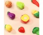 62 Pieces Kitchen Pretend Play Food Set for Kids Cutting Fruits Vegetables Pizza Toys Set 8