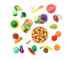 62 Pieces Kitchen Pretend Play Food Set for Kids Cutting Fruits Vegetables Pizza Toys Set 9