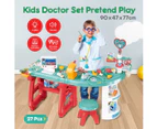 27 Pieces Doctor Kit Medical Pretend Play Toys Table Chair for Kids w/ Stethoscope