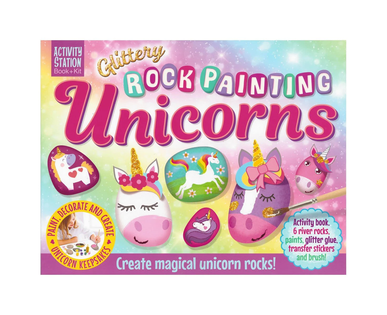 Glittery Rock Painting Unicorns