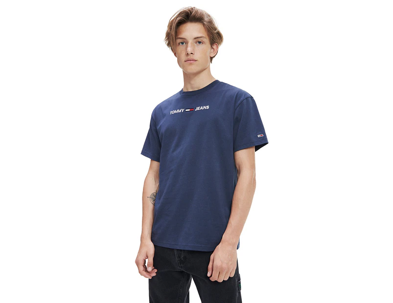 Tommy Jeans Men's Small Logo Tee / T-Shirt / Tshirt - Black Iris