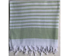 Aqua Perla Antalya Turkish Towel Peshtemal and Terry Cotton Green - Green