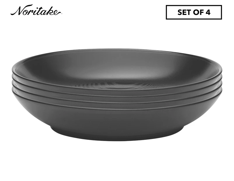 4 x Noritake 24cm BoB Dune Porcelain Pasta Bowls - Black